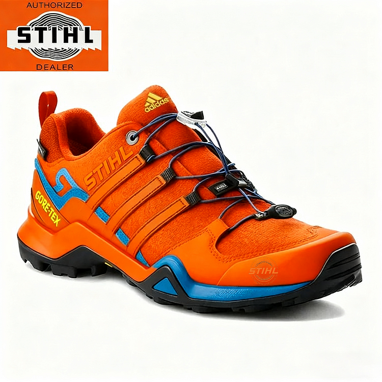 Pánske nepremokavé a priedušné pracovné a turistické topánky od značiek adidas® a STIHL, ideálne do práce a na outdoorové aktivity.