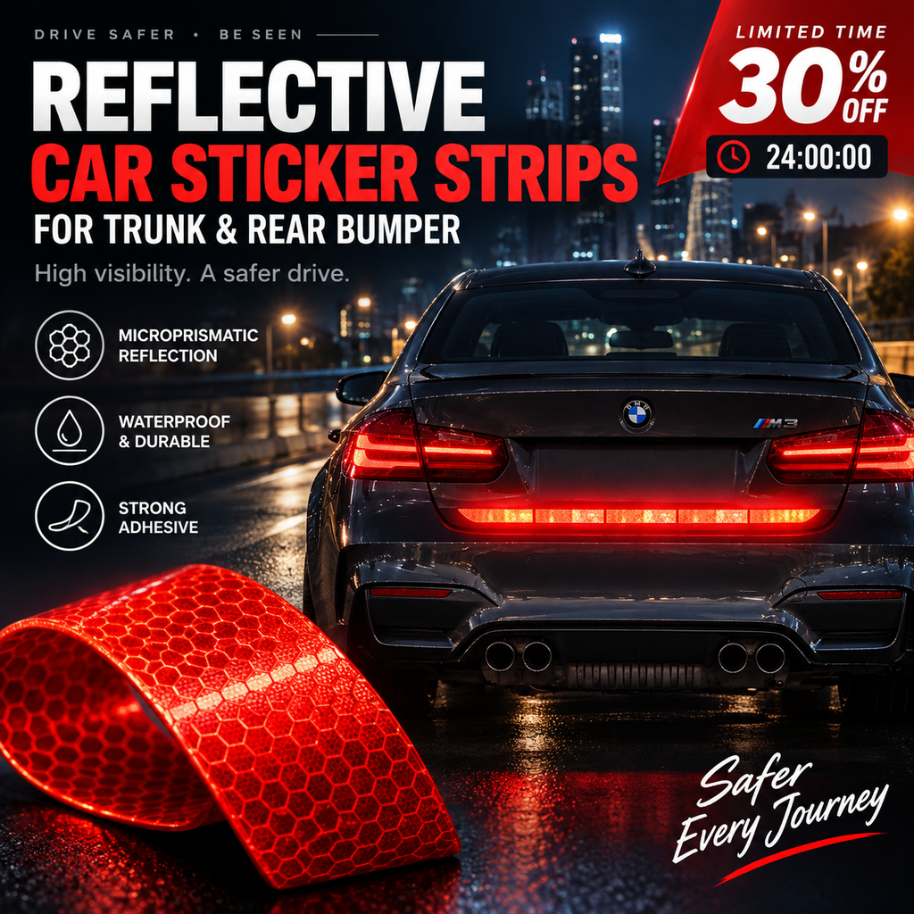 🚗 ČASOVO OBMEDZENÁ ZĽAVA 50%! 🔥 Reflexné pruhy na nálepky na kufor a zadný nárazník