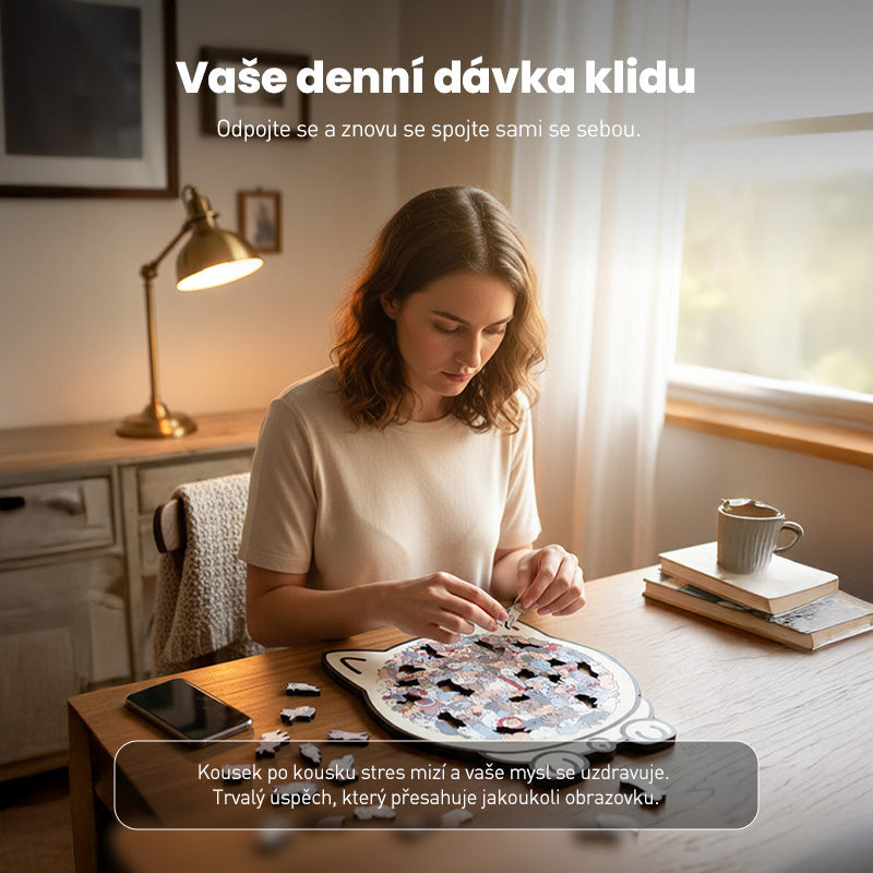 🐱135dielne drevené puzzle v tvare mačky vo farbách Morandiho🎁