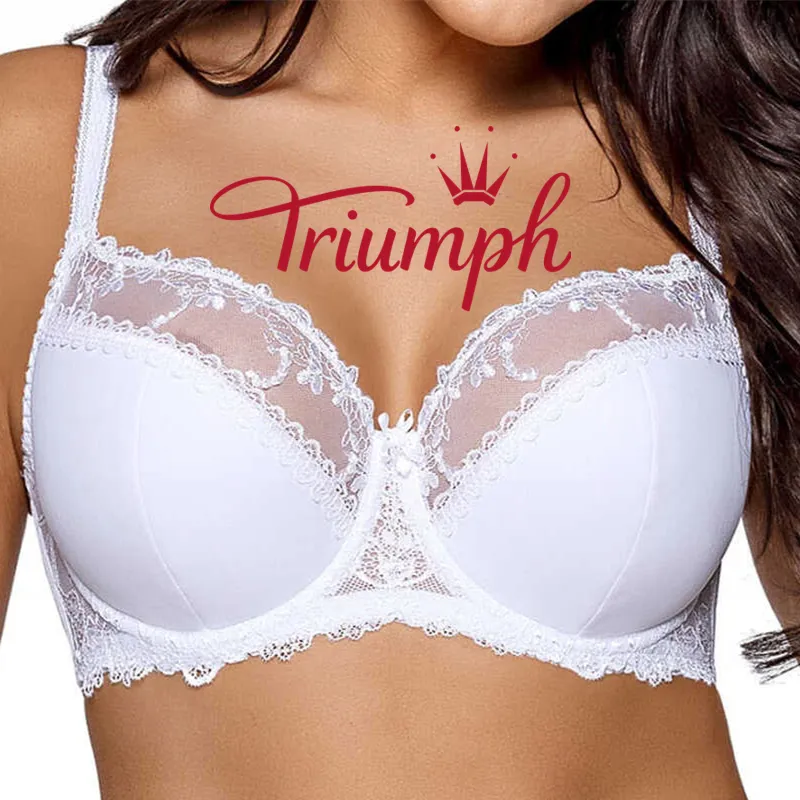 Sada 4 kusov Triumph®💖50% zľava✨2024 Nová elegantná čipkovaná podprsenka pre väčšie veľkosti s nastaviteľným ramenným popruhom [65A-120H]