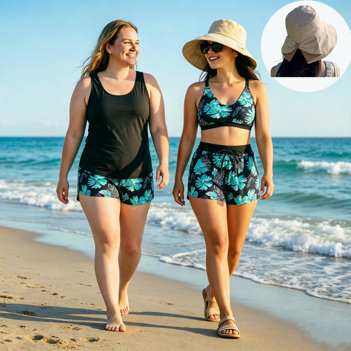 🔥✨ PRODANIH V NAD 50.000 IZVODIH! 🎁Ženski tridelni komplet kopalk tankini s kratkimi hlačami