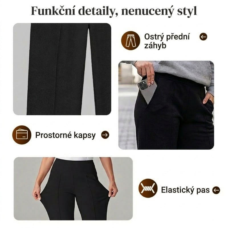 💕Dámske ležérne nohavice s vysokým pásom a širokými nohavicami