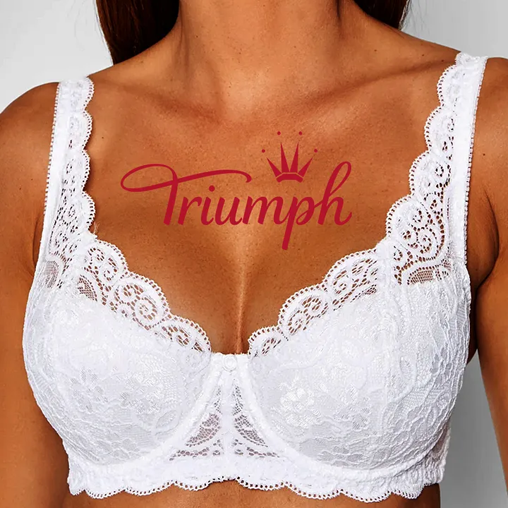 Triumph®👑💝Pohodlná čipkovaná podprsenka s kvetinovou výšivkou vo veľkých veľkostiach [75A-120F]