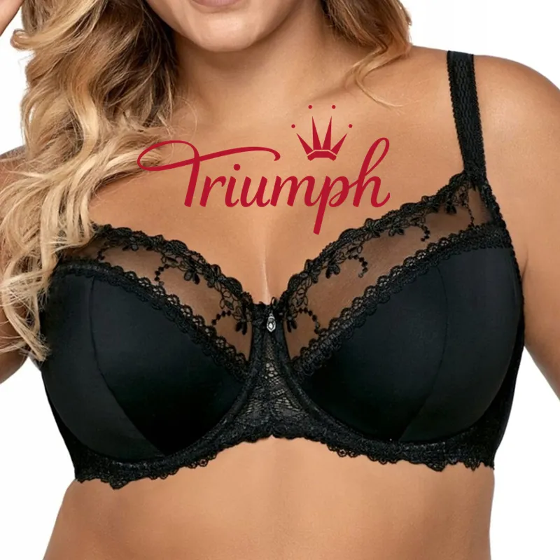 Sada 4 kusov Triumph®💖50% zľava✨2024 Nová elegantná čipkovaná podprsenka pre väčšie veľkosti s nastaviteľným ramenným popruhom [65A-120H]
