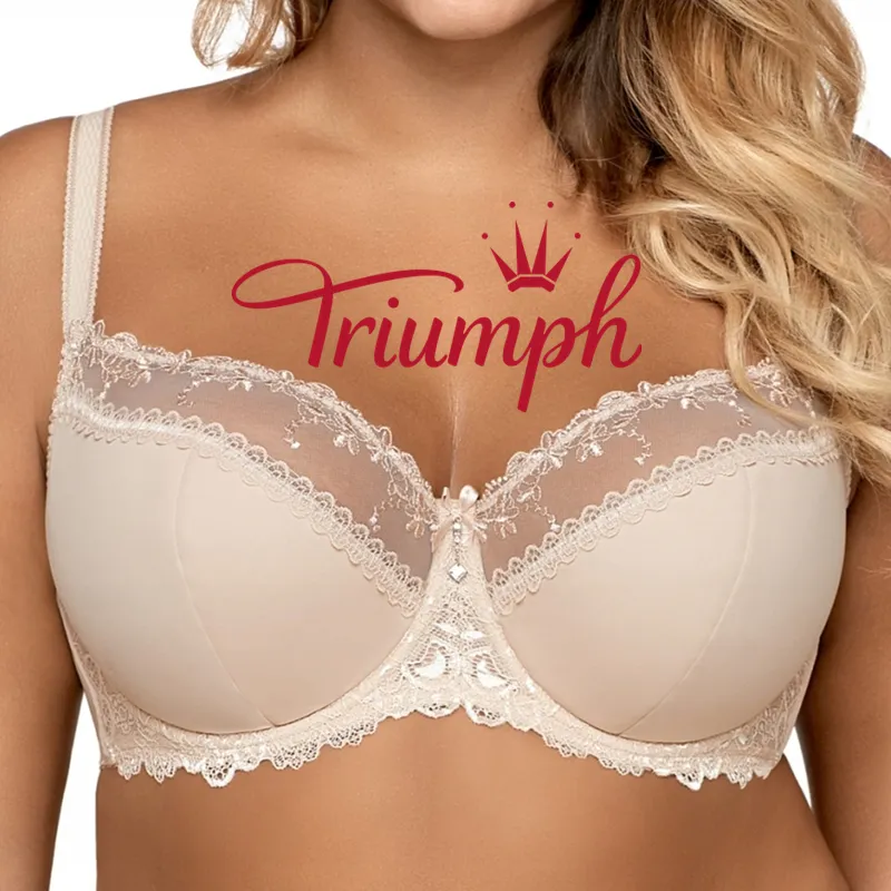 Sada 4 kusov Triumph®💖50% zľava✨2024 Nová elegantná čipkovaná podprsenka pre väčšie veľkosti s nastaviteľným ramenným popruhom [65A-120H]