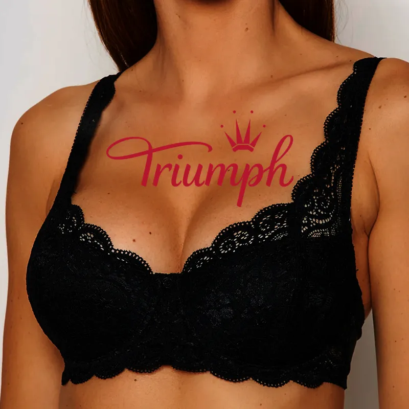 Triumph®👑💝Pohodlná čipkovaná podprsenka s kvetinovou výšivkou vo veľkých veľkostiach [75A-120F]
