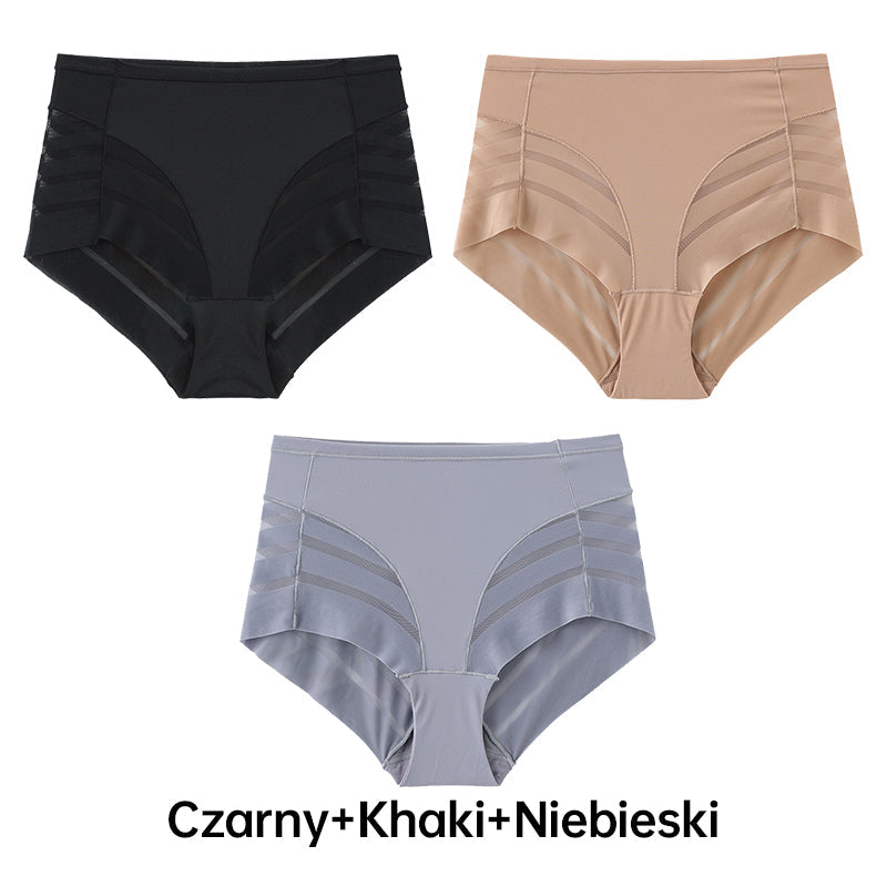 🌸🏆6 KUSOV  Priedušné bezšvíkové pruhované nohavičky pre ženy