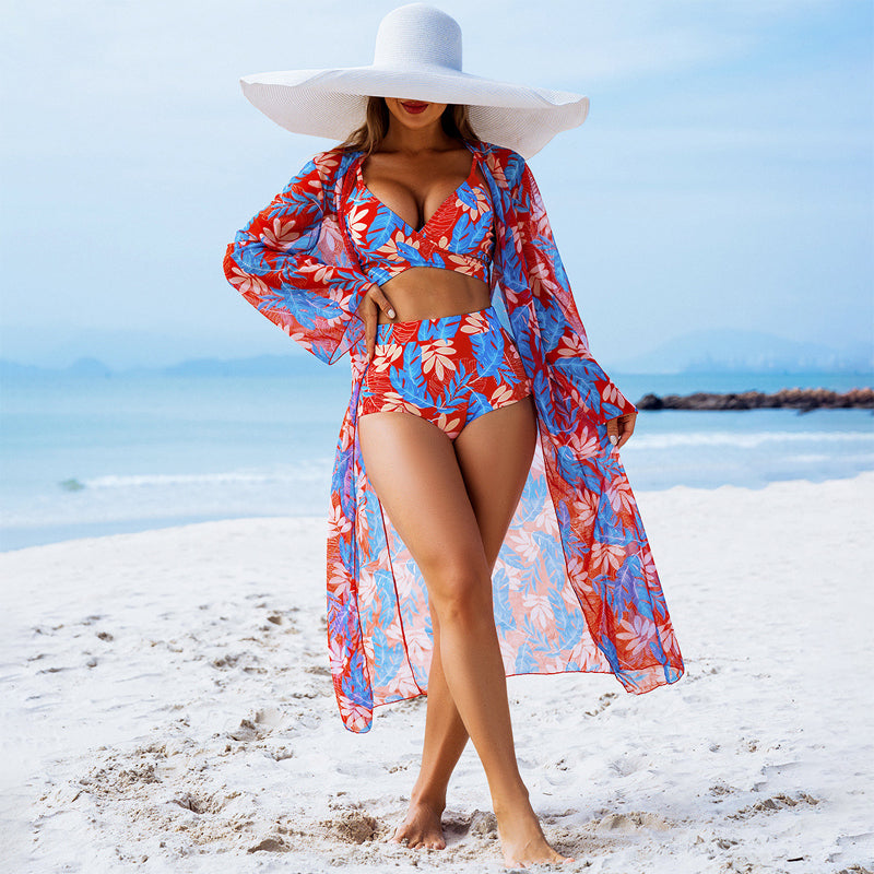 🏖️🌸Sexi trojdielne plavky pre ženy s kvetinovou potlačou👙
