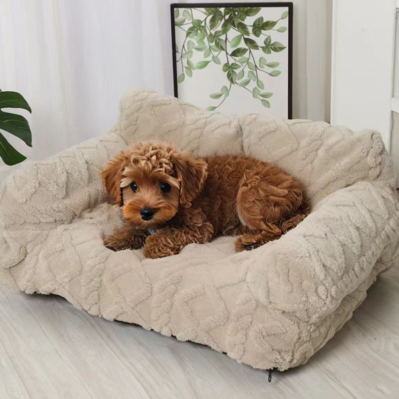 ✨🔥Plyšový upokojujúci pelech pre domácich miláčikov v tvare pohovky s prateľným poťahom 🛋️