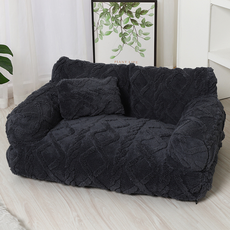 ✨🔥Plyšový upokojujúci pelech pre domácich miláčikov v tvare pohovky s prateľným poťahom 🛋️