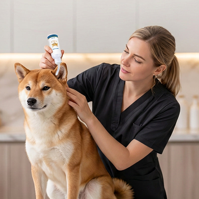 🐶 🧴 Jemný čistič uší pre domácich miláčikov – Upokojuje svrbenie, odstraňuje ušný maz a nepríjemné pachy – Ideálne pre psov a mačky 🐱