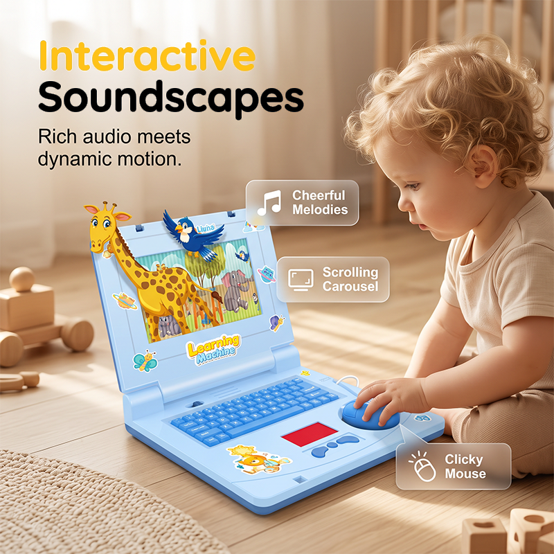 💻 Zľava 50 %! 🧸 Interaktívna hračka v podobe notebooku – so svetlami, zvukmi a vzdelávacími hrami – podporuje kreativitu a motorické zručnosti prostredníctvom hry 🎵