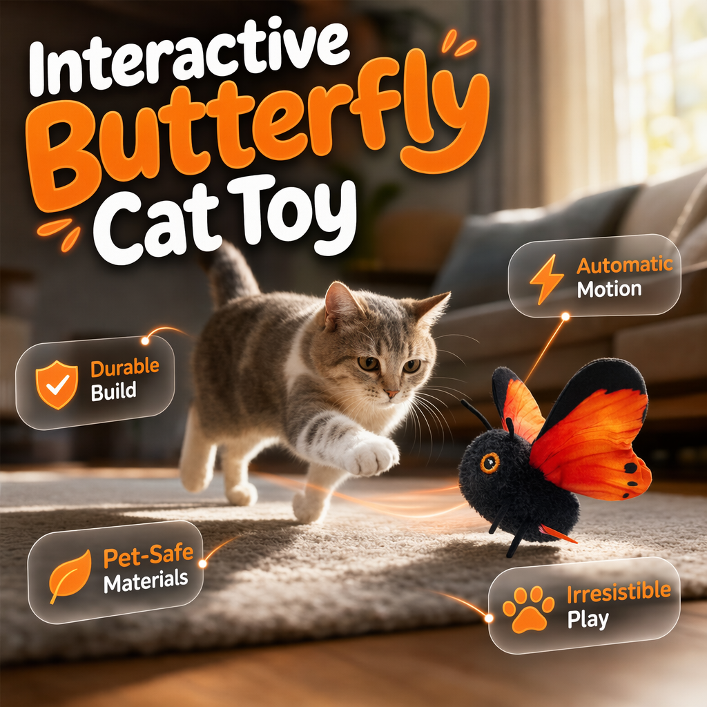 🦋🐱 🐈Perfektný kamarát pre domácich miláčikov! Aktivácia pohybom, realistický let, interaktívna zábava – udrží vašu mačku zaujatú na celé hodiny. 🔥✨