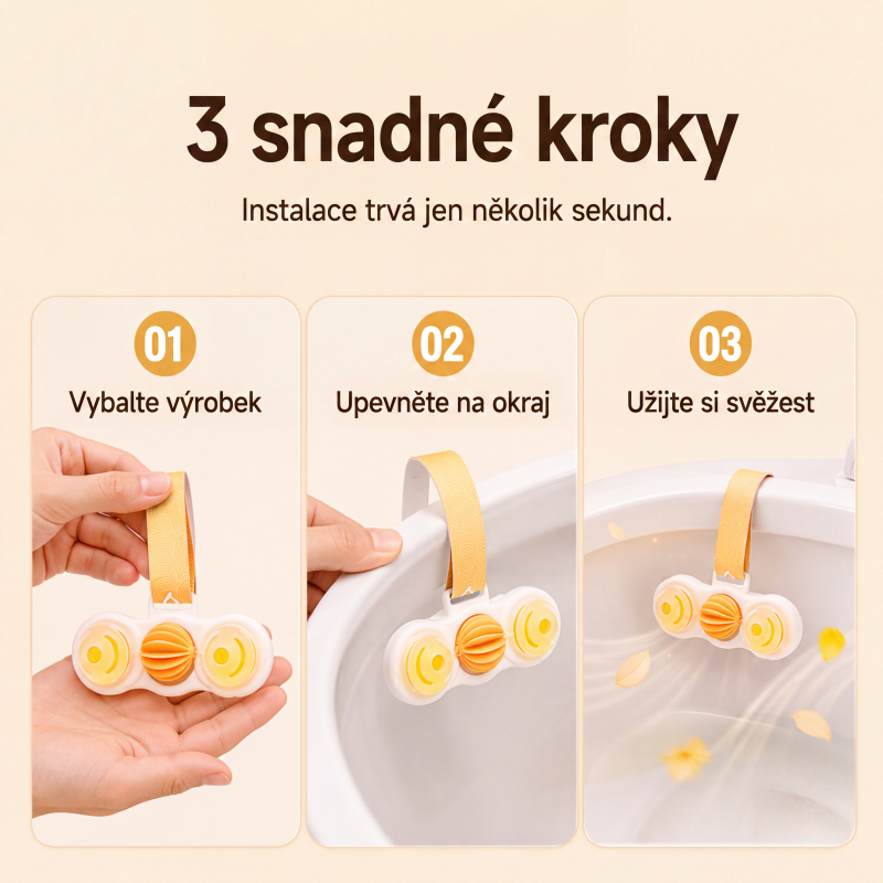🌸 Voňavá toaletná spona Neustála eliminácia zápachu – Rozlúčte sa s nepríjemným zápachom