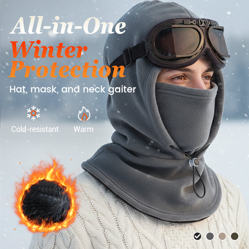 ⛷️❄️ Termoizolačná balaklava s tvárovou maskou a stiahnuteľným prievlakom – huba, krk aj uši v teple, 4 farby