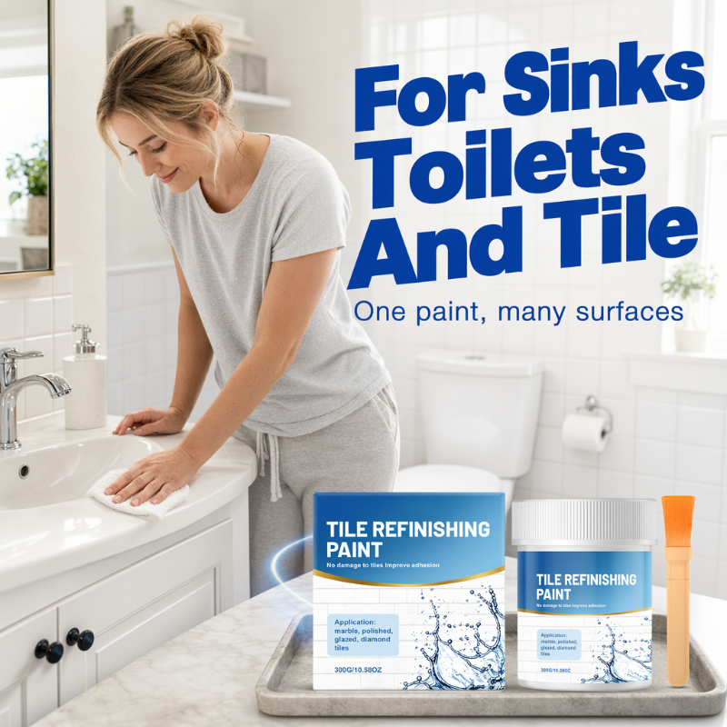 🥳 🎨🛁Fehér csempefelújító festék ecsettel – elfedi a foltokat, vízálló és fényes felületet biztosít. Újítsd fel a csempéket, mosdókagylókat és WC-ket csere nélkül! 🛡️